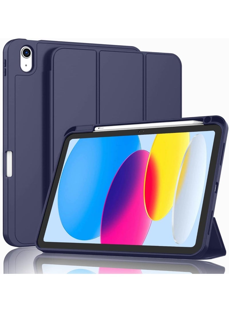 Case for iPad A16 2025 11th Generation 11 Inch/iPad 10th Generation 2022 10.9 Inch with Pencil Holder Durable PU Leather Flexible TPU Back Drop Resistant Protective Case Auto Wake/Sleep (blue) - Image 1